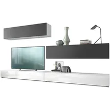 Vladon Wohnwand, Schwarz, Holzwerkstoff, 279x147x39 cm, Wohnzimmer, Wohnwände, Wohnwand-Sets