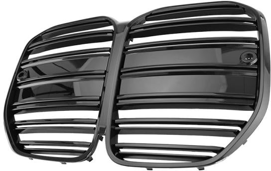 Sport GRILL Kühlergrill Schwarz Glanz für FÜR BMW 4ER G22 G23 DOPPELSTEG Glanz