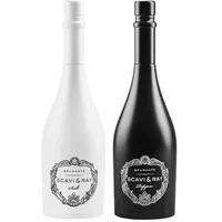 Scavi & Ray XXL Salz- und Pfeffermühlen Set in Flaschenform - Original SCAVI & RAY Merchandise - Hochwertiges Mahlwerk - Design in Form einer 0,75l Proseccoflasche - Holz (Golden)