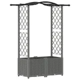 vidaXL Hochbeet mit Rankgitter und Dach 125 x 40 x 138 cm Hellgrau
