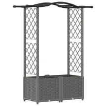 vidaXL Hochbeet mit Rankgitter und Dach 125 x 40 x 138 cm Hellgrau