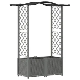 vidaXL Hochbeet mit Rankgitter und Dach 125 x 40 x 138 cm Hellgrau