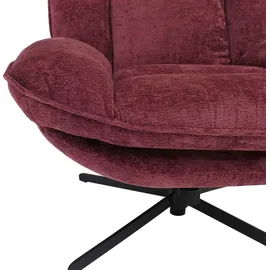 MCW Relaxsessel MCW-P32 Chenille 370 g/m2 70 x 70 x 70 cm Beere mit Hocker