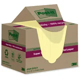 Post-it Post-it® Super Sticky Recycling Notes Haftnotizen extrastark gelb, 12 Blöcke