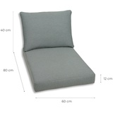 GO-DE Loungekissen-Set 80 x 60 x 12 cm, grau