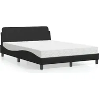 VidaXL Bett mit Matratze Schwarz 140x200 cm Kunstleder