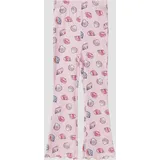 s.Oliver Gerippte Leggings mit Flared Leg und All-over-Print - pink - 128