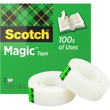 Scotch Magic Tape - 2 Rollen, 12 mm x 66 m - Unsichtbares Klebeband für allgemeine Zwecke zur Reparatur, Etikettierung und Versiegelung von Dokumenten