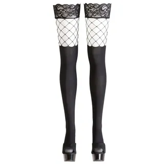 Cottelli LEGWEAR Halterlose Strümpfe im 2-in-1-Look, schwarz, M/L