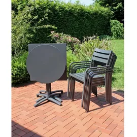 Garden Pleasure Gartenmöbel-Set Treviso 5-teilig Anthrazit