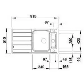Blanco Axis III 5 S-IF Edelstahl Seidenglanz + Excenterbetätigung + InFino + Glasschneidbrett