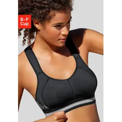 Sport-BH LASCANA ACTIVE, Damen, Gr. 75, Cup D, schwarz, Microtouch, Obermaterial: 58% Polyamid, 42% Elasthan, sportlich, BHs Sport-BH Sportbekleidung, ohne Bügel für Sportarten mit starker Belastbarkeit