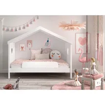 Vipack Hausbett Amori 90 x 200 cm Kiefer massiv weiß lackiert