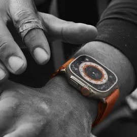 Apple Watch Ultra GPS+Cellular 49 mm Titaniumgehäuse, Alpine Loop orange L