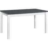 Esstisch Alba 1 ausziehbar, Graphit, Buchenholz-Laminat, 120-150x80 cm, Höhe 78 cm - Grau/Weiß