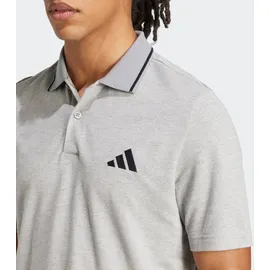 adidas Essentials Small Logo Piqué grau/schwarz M