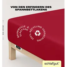 schlafgut Easy Jersey Elasthan Boxspring 140 x 200 - 160 x 220 cm red deep