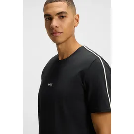 Boss Herren, T-Shirt Unique T-Shirt, Rundhals, Baumwoll Stretch, Logo schwarz XL