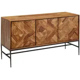 Wohnling Sideboard - Braun - LBH 123x45x70 cm