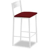 ASTIMESA - Küchenhocker mit hoher Polsterung und Rückenlehne - Gestell aus Kunstleder - Farbe des Sitzes: Bordeaux. Lieferumfang: 1 Stück, Maße: 90 cm (Gesamthöhe)