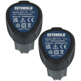 EXTENSILO 2x Akku Kompatibel Mit Ryobi Rcd12011l, Rmt12011l, Rrs12011l, R12dd-l13s, R12dd-ll13s, Rcd12012l Elektrowerkzeug (2500 Mah, Li-ion, 12 V)