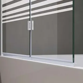 SoGood doporro Duschwand für Badewanne Badewannenaufsatz 120x140cm Duschabtrennung 6mm ESG-Sicherheitsglas teilsatiniert inkl. Nano-beschichtung Badewannenfaltwand