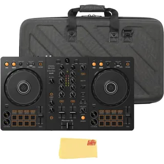 Pioneer DJ DDJ-FLX4 2-K-DJ-Controller – Schwarz Bundle mit Tragetasche und Austin Bazaar Poliertuch