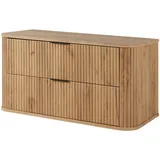 3e 3xe living.com Badezimmerschrank, Eiche, Schwarze Griffe, 41,5 x 100 x 51,7 cm - Braun