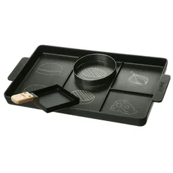 Cookut Burger Chef Burger Set 40x23cm Burgerplatte/Burgerring/Pfanne