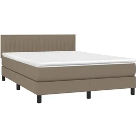 vidaXL Boxspringbett 140 x 200 cm Taupe