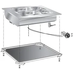 Gastro-Inox Gastro Inox Einbau-Bain marie aus Edelstahl 600x600x335mm