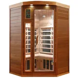 Dewello Infrarotkabine Infrarotsauna LAKEFIELD PRO Zeder 140cm x 140cm inkl. Vollspektrumstrahler, Bodenstrahler