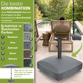 tillvex Schirmständer Granit, Kunststoff, Metall 37 Liter Silber