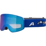 Alpina FERNIE Q-LITE - Verspiegelte, Kontrastverstärkende & Polarisierte OTG Skibrille Mit 100% UV-Schutz Für Erwachsene, royal-blue matt, One Size