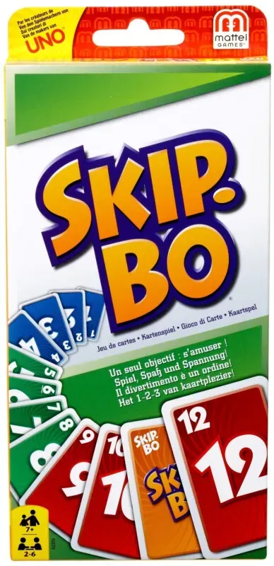 Mattel Spiele 52370 - Skip-Bo Kartenspiel und Familienspiel geeignet für 2 - 6 Spieler, Spiel ab 7 Jahren