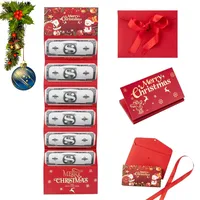 Weihnachtsgeld-Geschenkumschlag, 2025 Neuer kreativer Weihnachtsgeld-Geschenkumschlag, Weihnachtsüberraschungs-Geldhalter mit 6 Fächern, Überraschungsgeldumschläge für Party, Männer und Frauen