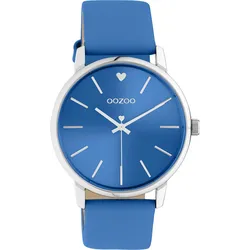 Quarzuhr OOZOO, blau, Armbanduhren, Damen, Armbanduhr, Damenuhr, Lederarmband