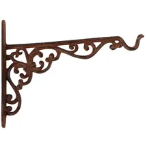Esschert Design Halterung für Hängekörbe Gusseisen 2,1 x 25,2 x 18,5 cm braun