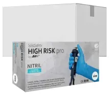 SolidSafety HIGH RISK pro Nitrilhandschuhe, puderfrei, blau 081307-XXXL , 1 Karton = 10 Packungen à 50 Stück, Größe XXXL