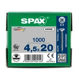 SPAX Universalschraube Senkkopf 4,5 x 20 mm 1000 Stück