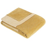 IBENA AUSTIN 150 x 200 cm - gelbe Decke Pflegeleichte und kuschelweiche Baumwollmischung