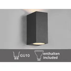 meineWunschleuchte Außenwandleuchte LED spritzwassergeschützt 15 cm 1er Set anthrazit
