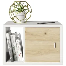 Phoenix Raumteiler-Regal Fortuna Beistelltisch / Nachtisch, inkl. Türeinsatz, weiss,