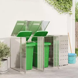vidaXL Wagenmüllbehälter 204 x 77,5 x 115,5 cm silber