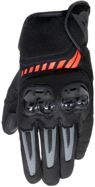 Dainese Mig 3 Air Tex, Handschuhe - Schwarz/Neon-Rot - L