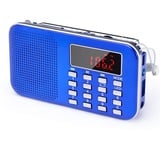 PRUNUS L-218AM Portables Mini Radio AM(MW)/UKW FM/TF Card/USB/MP3, 1200mAh Akku. Geschäfte und Sendestationen [NUR automatisch].