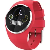 Atlanta Fitness Tracker, rot, mit rundem Farbdisplay - Rot/Schwarz