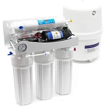 Naturewater 5 Stufen Umkehrosmose 180 L/Tag mit Druckerhöhungspumpe und Druckanzeige, RO Omsoseanlage für sauberes Trinkwasser