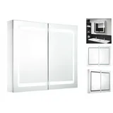 vidaXL LED-Spiegelschrank 80 cm weiß/silber