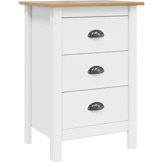 vidaXL Nachtschrank Hill 46 x 35 x 65 cm Weiß/Honigbraun